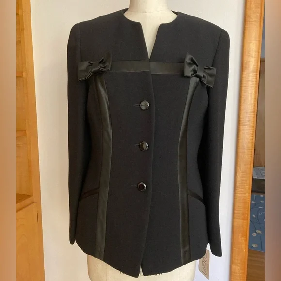 VINTAGE Dark Coquette Wool Blazer - Picture 1 of 13
